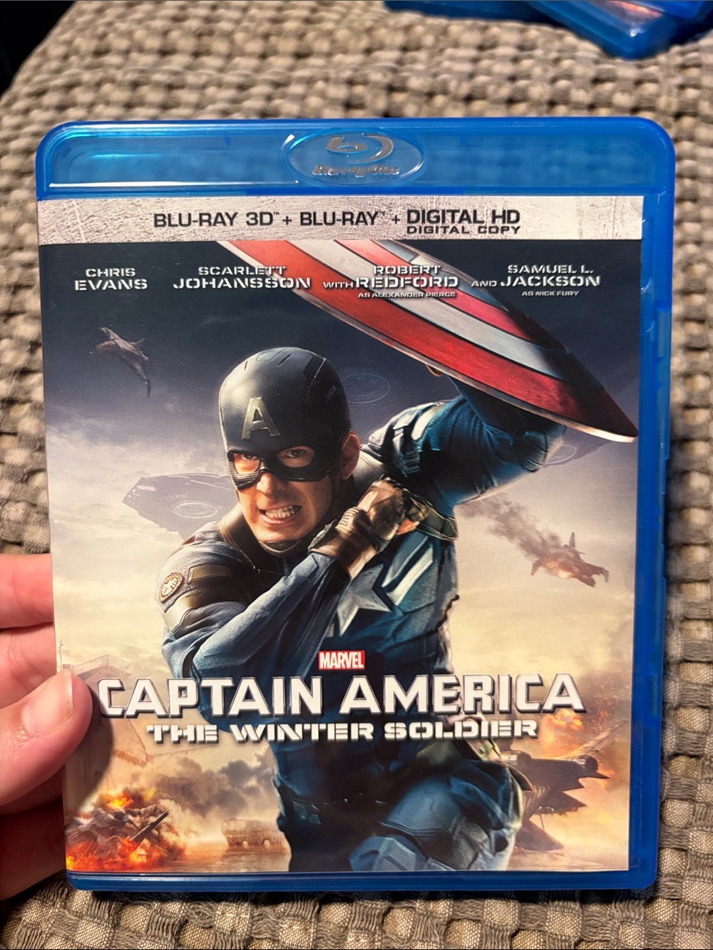 Marvel Captain America Blu-ray Case in Blue with Red Shield Accent